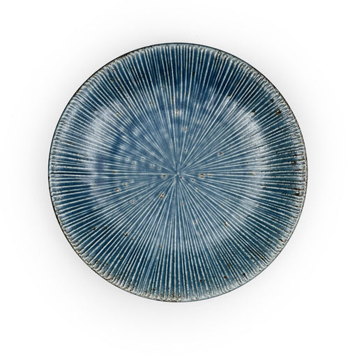 Rusty Blue Sendan Line Textured Round Salad Plate 7.1" dia