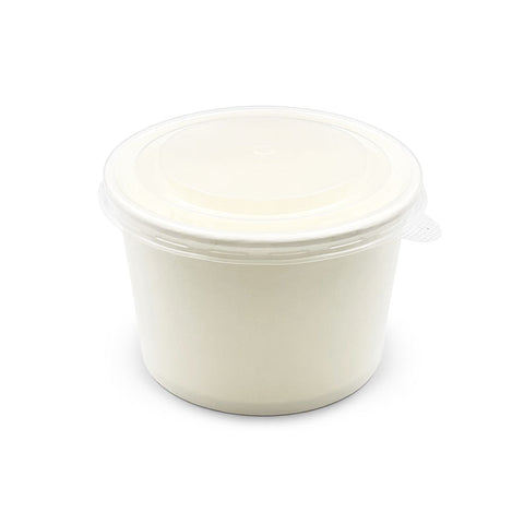 White Paper Waterproof Takeout Bowl with Lid 30 fl oz - Set of 600