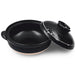 Kuroyu Black x White Line Donabe Clay Pot 90 fl oz / 10" dia