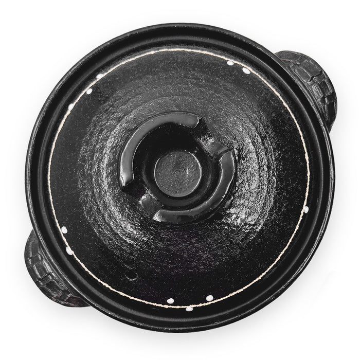 Kuroyu Black x White Line Donabe Clay Pot 90 fl oz / 10" dia