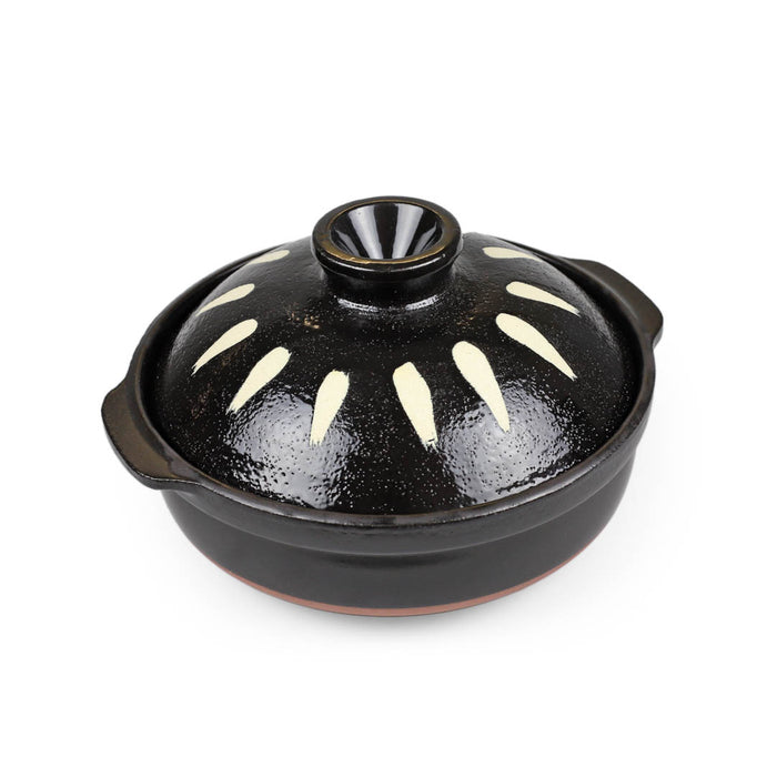 Black Tokusa Ceramic Coated Donabe Earthenware Pot 37 fl oz