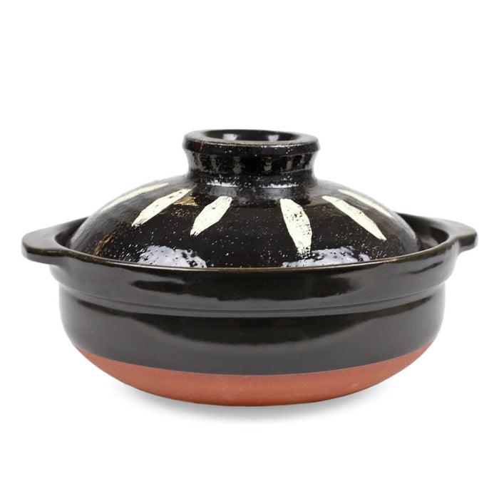 Black Tokusa Ceramic Coated Donabe Earthenware Pot 83 fl oz