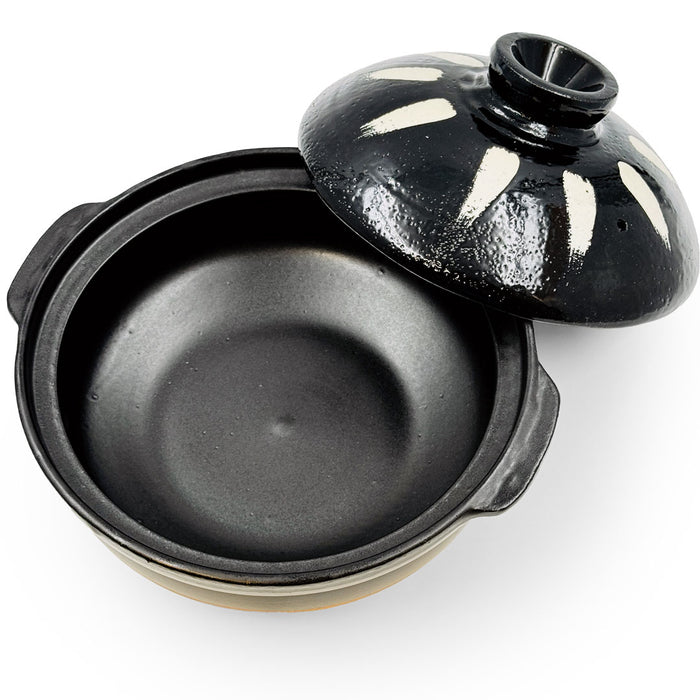 Black Tokusa Ceramic Coated Donabe Earthenware Pot 83 fl oz