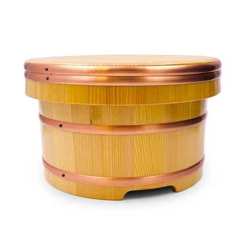 Sawara Cypress Anti-Crack Coated Ohitsu (Edobitsu) Sushi Rice Jar 60 fl oz / 10.6