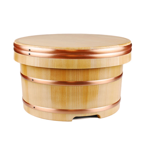Sawara Cypress Anti-Crack Coated Ohitsu (Edobitsu) Sushi Rice Jar 91 fl oz / 11.8
