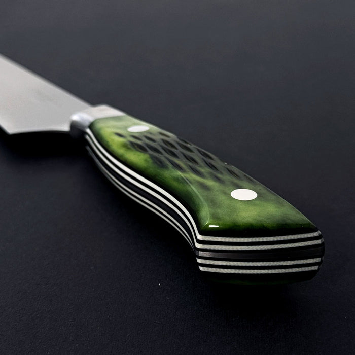 Nenohi Nagi Utility Petty 180mm (7.1") Green Jigged Bone Handle with Saya Cover Handle