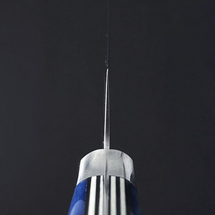 Nenohi Nagi Sujihiki 270mm Blue Jigged Bone Handle with Saya Cover Choil