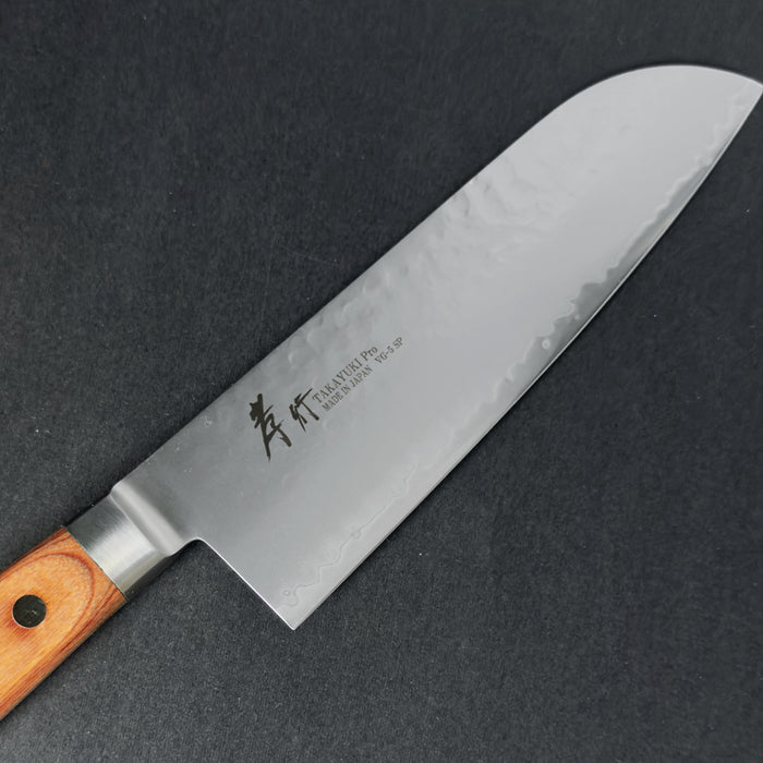 Sakai Takayuki PRO VG-5 Santoku 170mm Damascus Hammered Blade