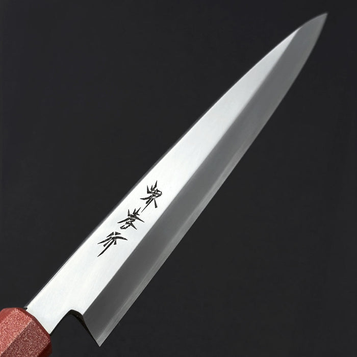 Sakai Takayuki Nanairo Inox Yanagi 210mm Vermilion Lacquered Handle Blade