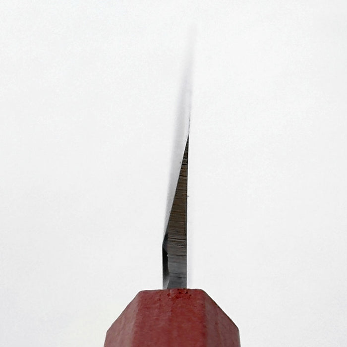 Sakai Takayuki Nanairo Inox Yanagi 210mm Vermilion Lacquered Handle Choil