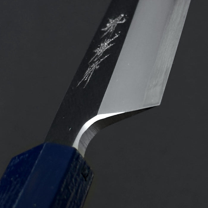 Sakai Takayuki Nanairo Inox Yanagi 210mm Indigo Lacquered Handle Heel