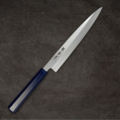 Sakai Takayuki Nanairo Inox Yanagi 210mm Indigo Lacquered Handle