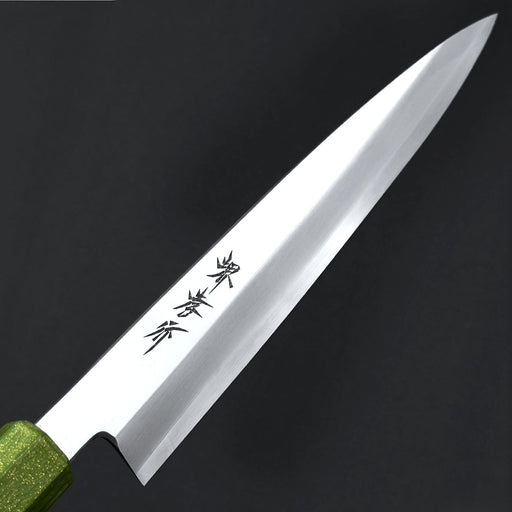 Sakai Takayuki Nanairo Inox Yanagi 210mm Green Lacquered Handle Blade