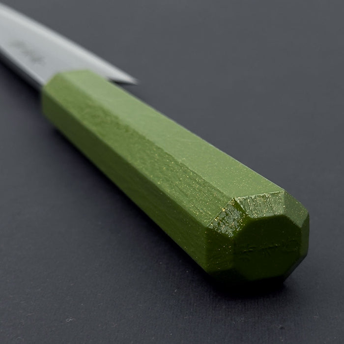 Sakai Takayuki Nanairo Inox Yanagi 210mm Green Lacquered Handle Zoom