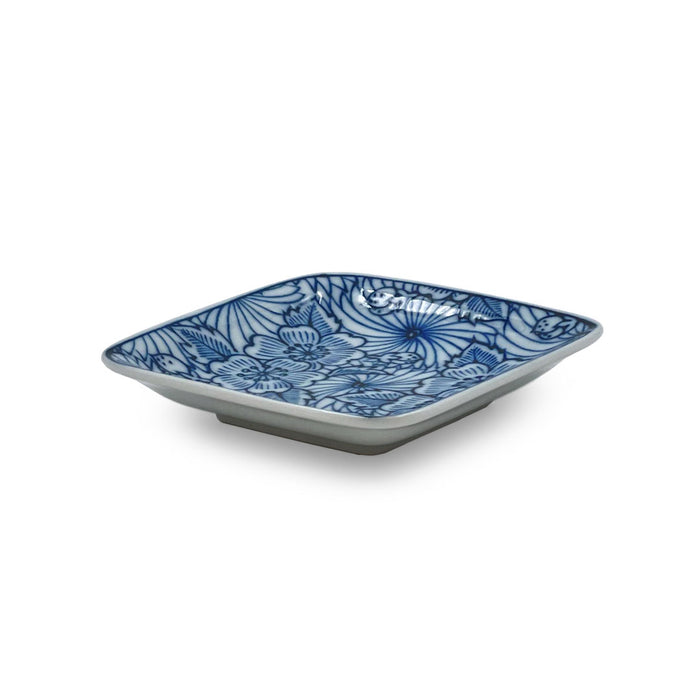 Blue Sakura Motif Soy Sauce Dish 3.5" x 3.5"