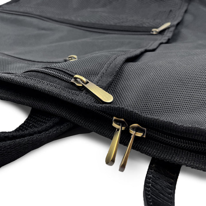 Black Waxed Canvas 8 Slots Knife Storage Bag with Shoulder Strap