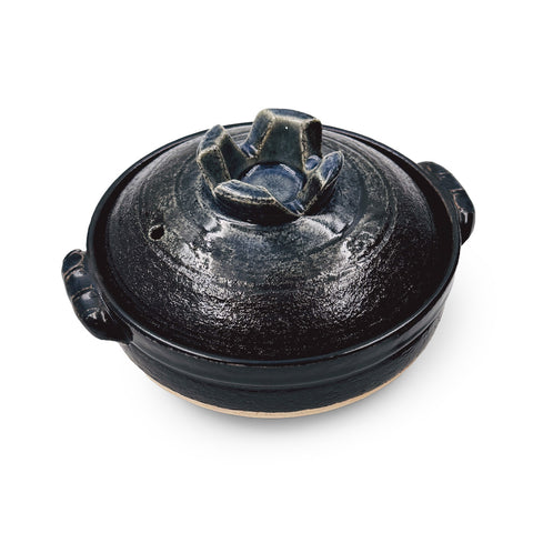 Ruriyu Cobalt x Black Banko Donabe Clay Pot 30 fl oz / 7.25