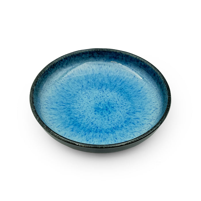 Ariake Blue Reactive Glaze Pasta Plate 7.25" dia