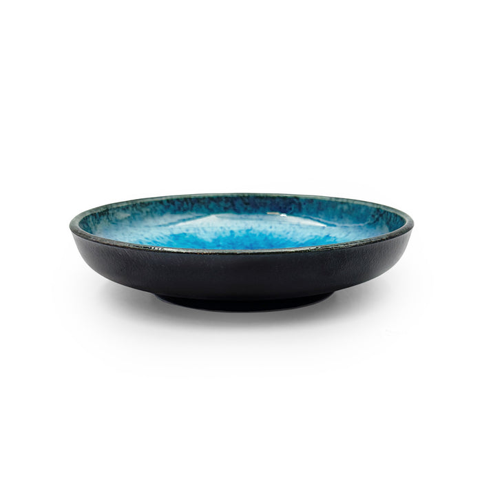 Ariake Blue Reactive Glaze Pasta Plate 7.25" dia