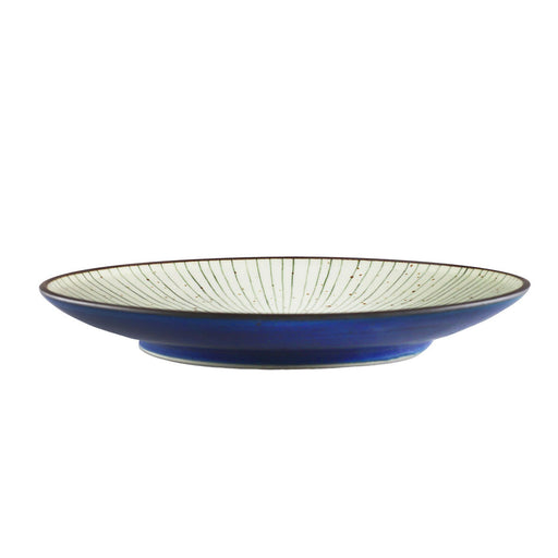 Tokusa Blue Lined Interior Serving Plate 10.2" dia