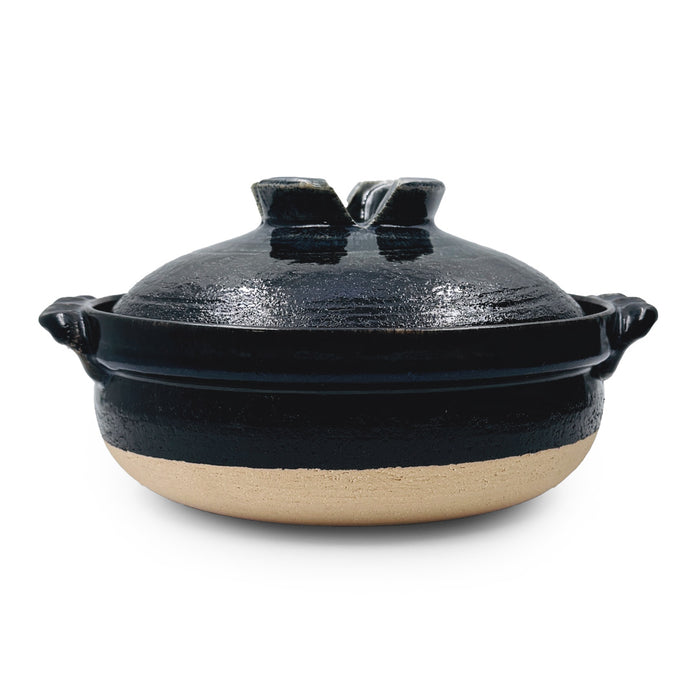 Ruriyu Cobalt x Black Donabe Clay Pot 50 fl oz / 8.5" dia