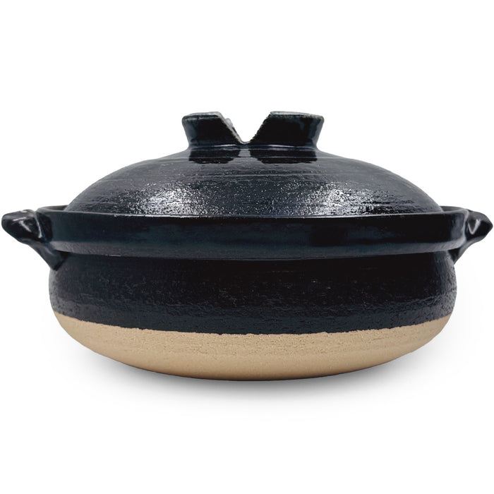 Ruriyu Cobalt x Black Donabe Clay Pot 117 fl oz / 11" dia