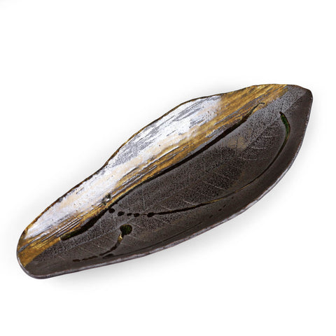 Hoba Leaf Shaped Large Serving Plate 16.9