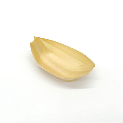 Biodegradable Poplar Wood Boat Serving Tray 3.25