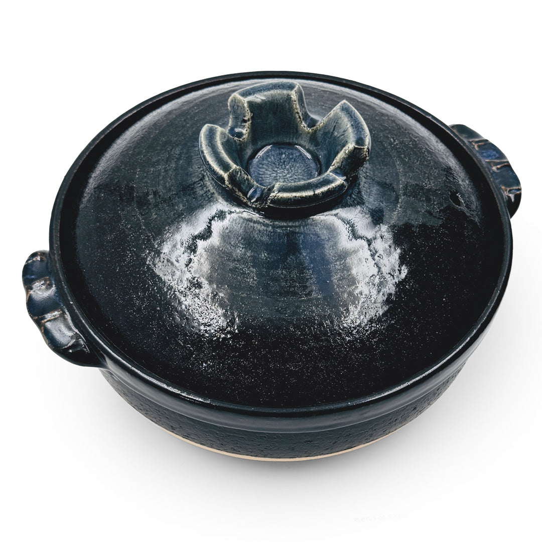 Ruriyu Cobalt x Black Banko Donabe Clay Pot 88 fl oz / 9.8