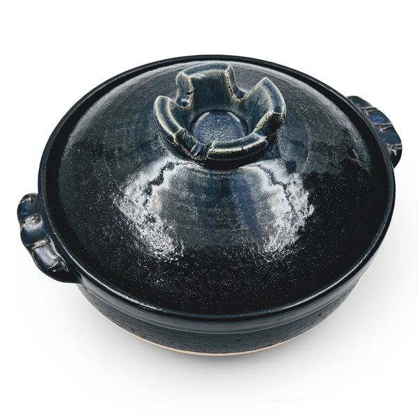 Ruriyu Cobalt x Black Banko Donabe Clay Pot 88 fl oz / 9.8