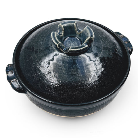 Ruriyu Cobalt x Black Banko Donabe Clay Pot 88 fl oz / 9.8