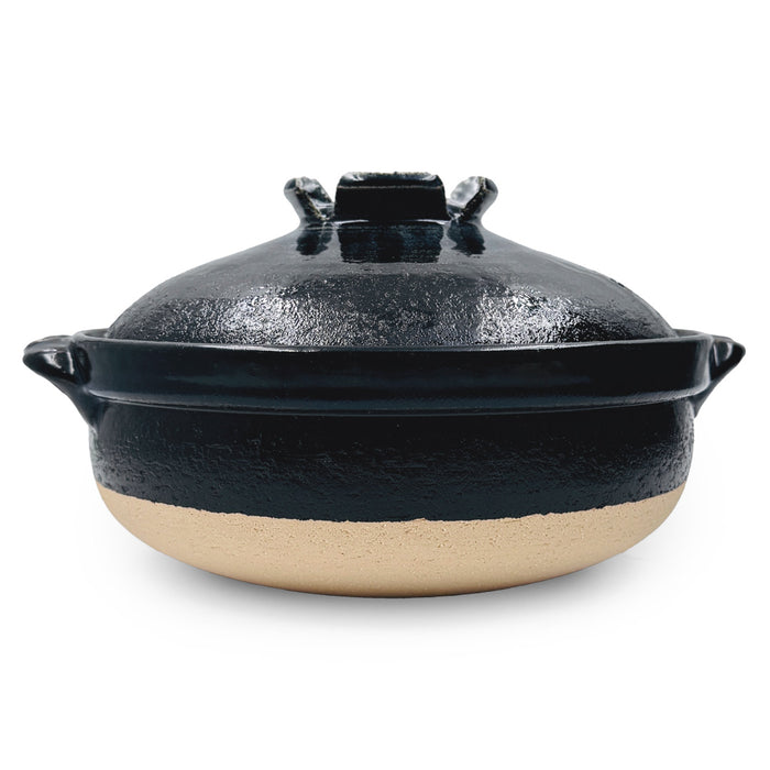 Ruriyu Cobalt x Black Donabe Clay Pot 88 fl oz / 9.8" dia