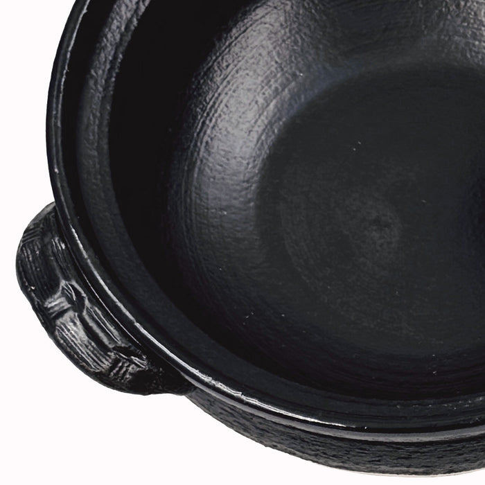 Kuroyu Black x White Line Donabe Clay Pot 28 fl oz / 7.3" dia