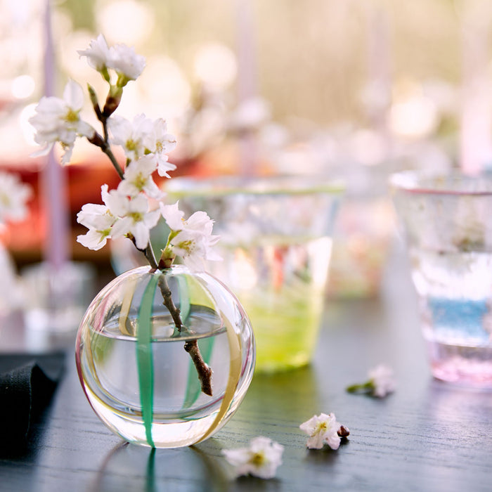 Hand Thrown Glass Bud Vase Tsugaru Vidro Irotemari Yayoi