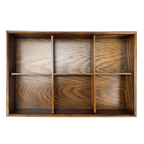 Kiwami Brown Wooden 6 Compartment Bento Platter 12.2