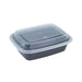 PP Black Takeout Deli Container with Clear Lid 4.6" x 5.9" (150/case)