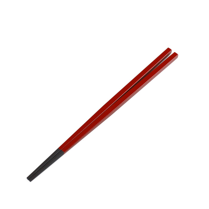 Red Non-Slip Plastic Chopsticks with Black Tips (Set of 10 Pairs)