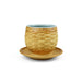 Light Brown Rattan Pattern Yunomi Saucer with Teacup