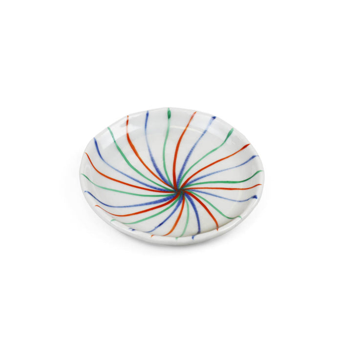 Tri-Color Tokusa Lined Saucer for Soy Sauce Dispenser