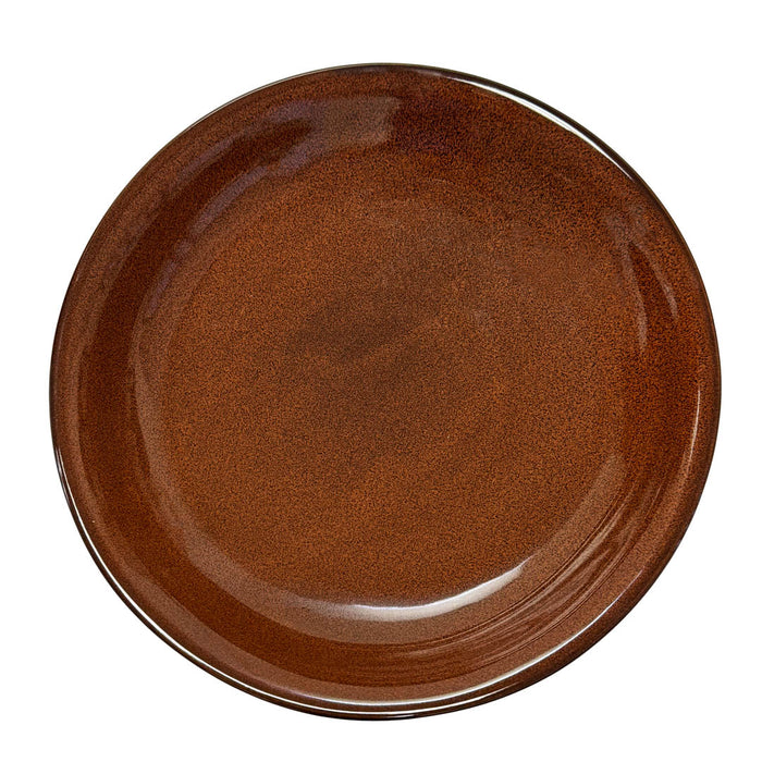 Glossy Rusty Red Dinner Plate 9.8" dia