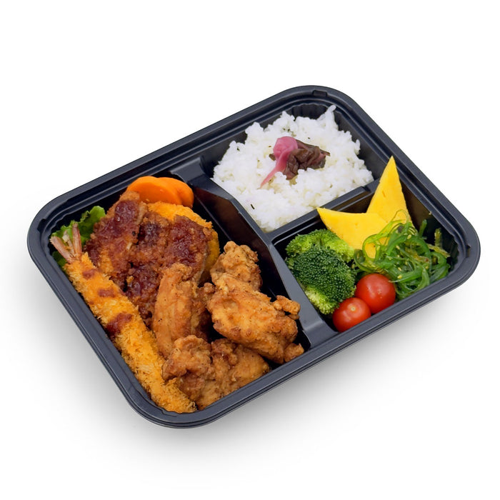 TZ-304 PP Black Takeout Bento Box 9.4" x 7.5" (252/case)