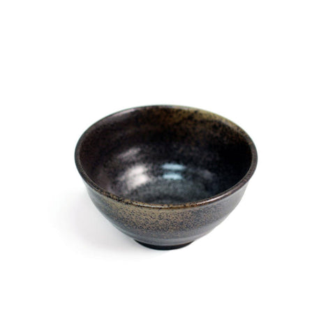 Grainy Black x Gold Rice Bowl Chawan 11 fl oz / 4.72