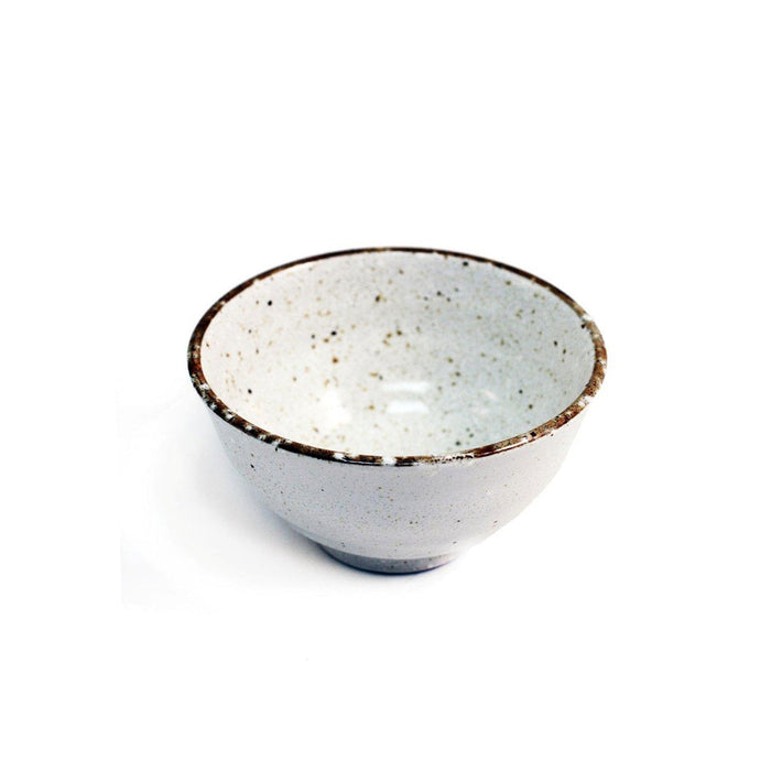 Ivory Rice Bowl with Brown Trim 11 fl oz / 4.72" dia
