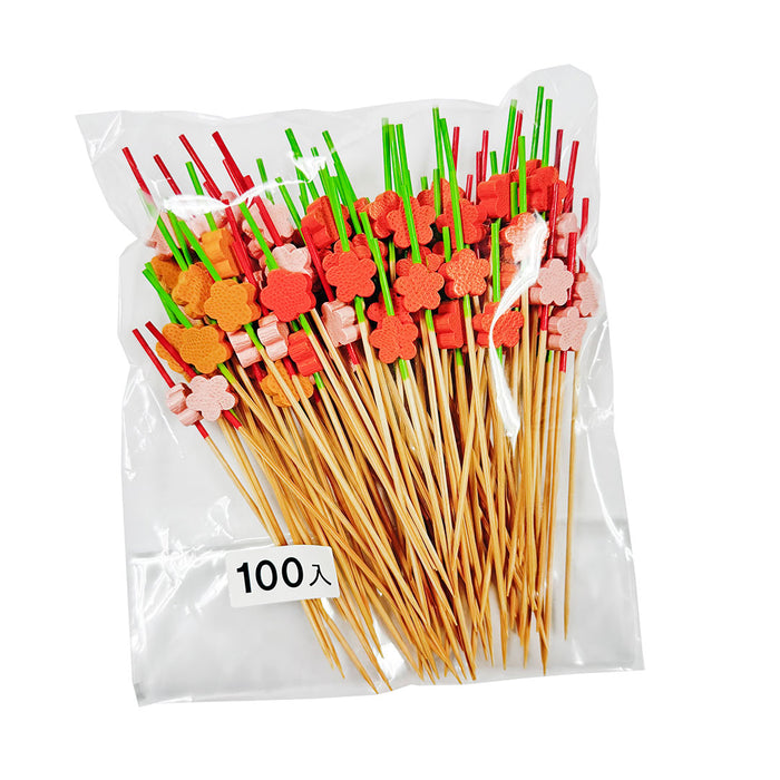 Decorative Picks for Appetizers and Cocktails Ume Plum Flower 4.72" (100/pack) - Made in Japan