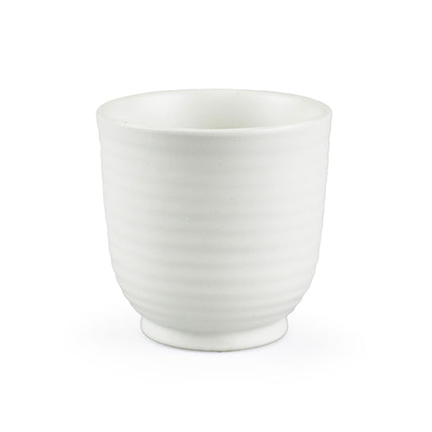 Ridged Ivory Yunomi Teacup 7 fl oz / 3.1