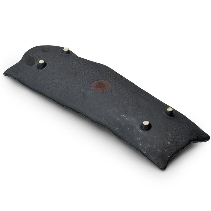 Yoganryu Charcoal Gray Rectangular Plate 13.19" x 4.13" Bottom