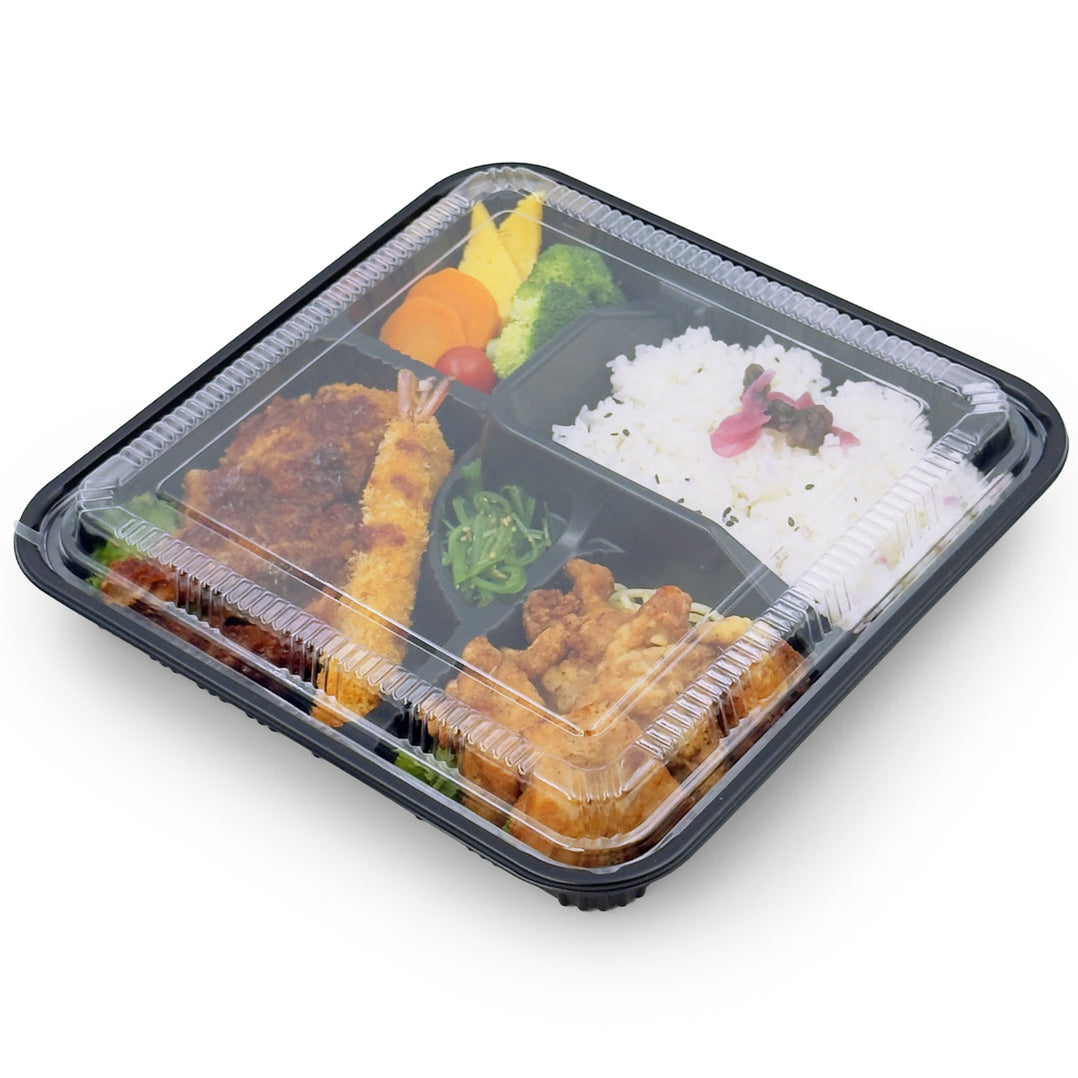 TZ-307 PP Black Takeout Bento Box 10.4