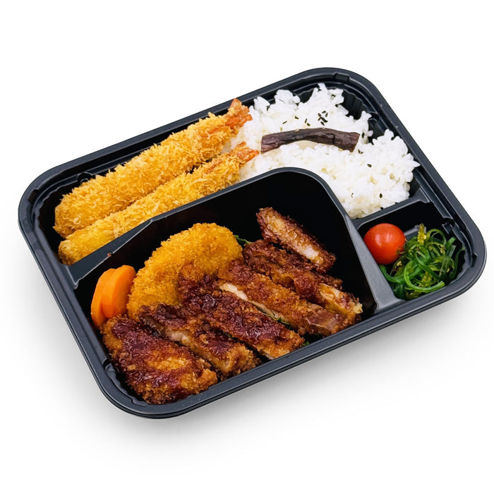 TZ-305-02K PS Black Take Out Bento Box 9.3" x 7.5" (252/case)