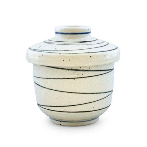 Chawanmushi Cup with Blue Swirled Lines 8 fl oz / 3.19