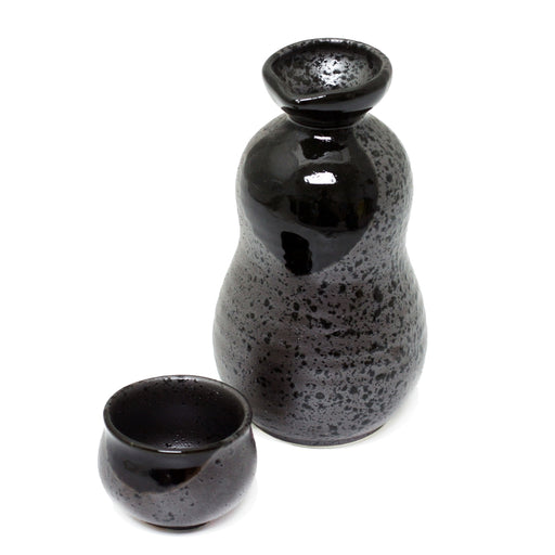 Grainy Black Ceramic Sake Cup 1.7 fl oz